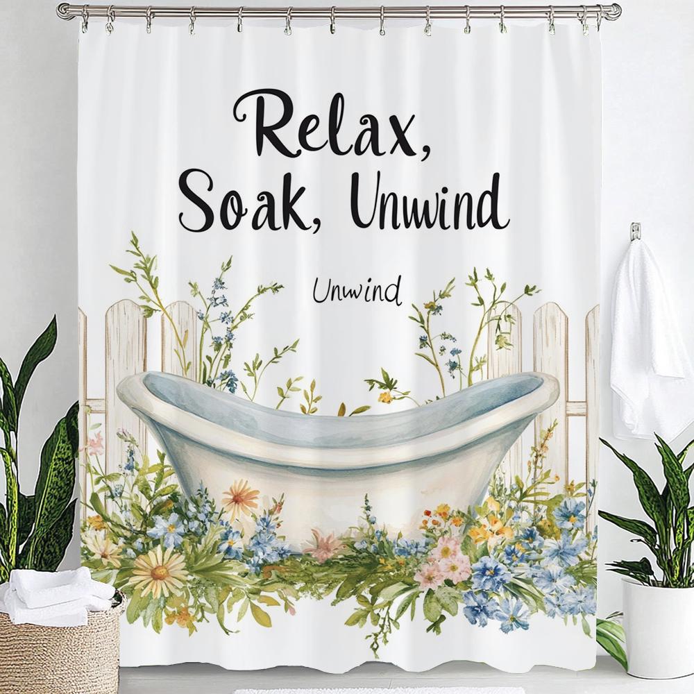 1Pc Flowers And Plants Bathtub Pattern Print Waterproof Shower Curtain Partition Privacy Hanging Curtain With Hooks Decoration W60H190(CM)-1 Pcs
1Pc Flowers And Plants Bathtub Pattern Print Waterproof Shower Curtain Partition Privacy Hanging Curtain With Hooks Decoration W60H190(CM)-1 Pcs