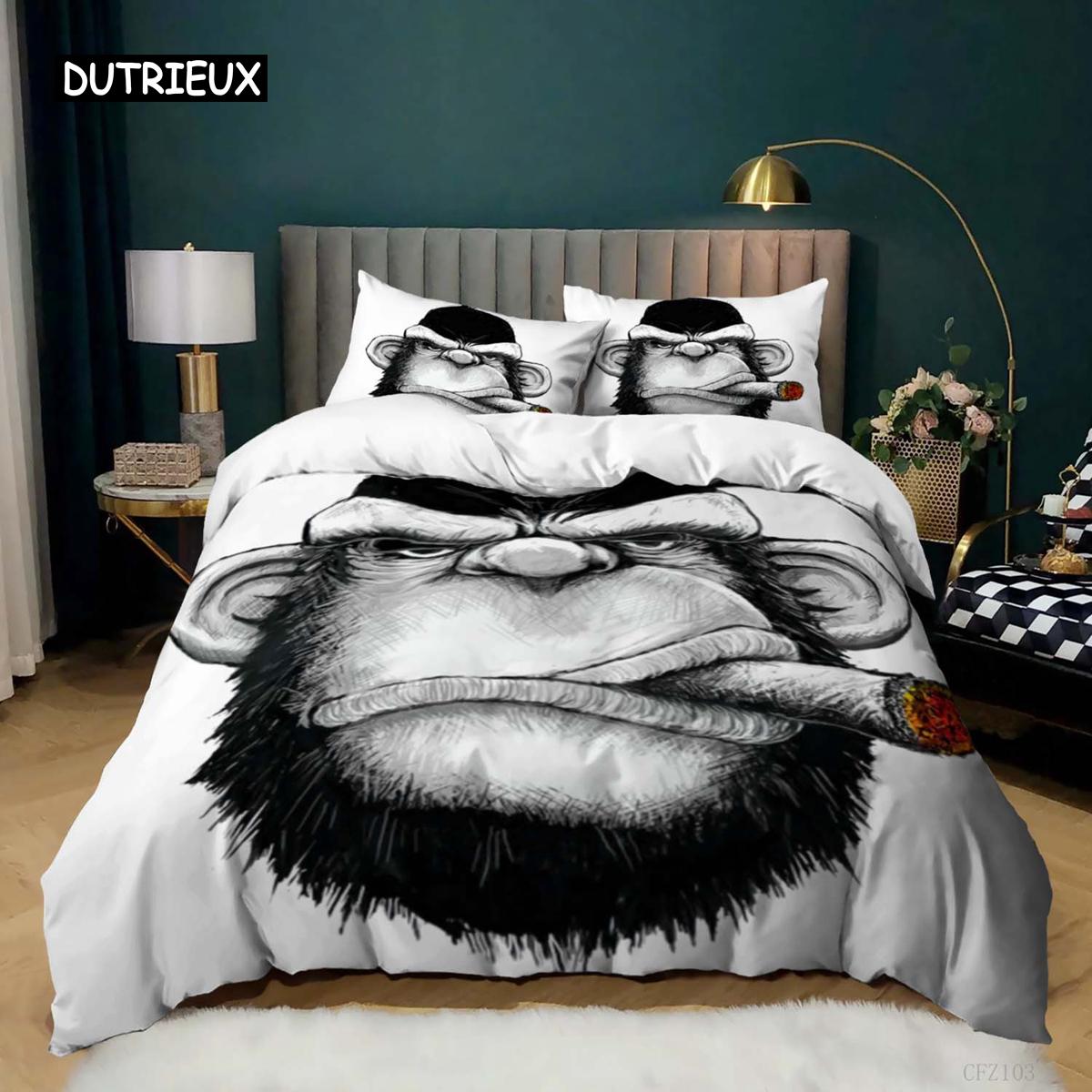 Orangutan Duvet Cover Set Bohemian Monkey Printed Bedding Set For Kids Boys Teen Men Microfiber Primitive Animal Comforter Cover (135x200cm)
Orangutan Duvet Cover Set Bohemian Monkey Printed Bedding Set For Kids Boys Teen Men Microfiber Primitive Animal Comforter Cover (135x200cm)