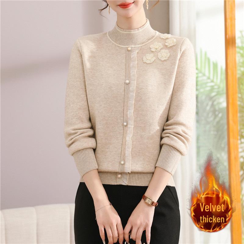 Plus Velvet Sweater for Middle-Aged Women: Thick Knit, Half-High Collar, Warm One-Piece Top 2XL
Plus Velvet Sweater for Middle-Aged Women: Thick Knit, Half-High Collar, Warm One-Piece Top 2XL