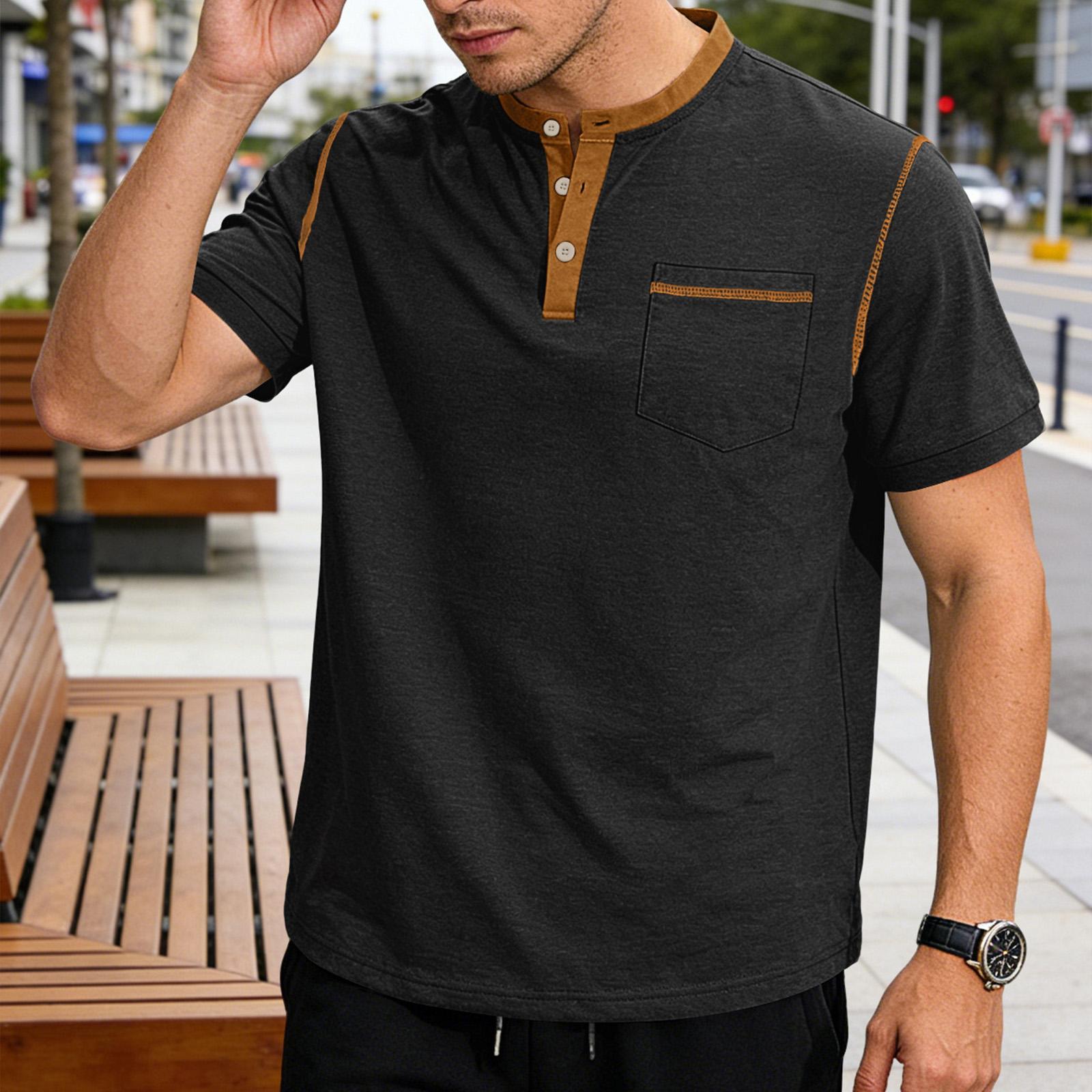 Men s Casual Short Sleeve Henley Shirt Button Front Pocket Lightweight Soft Fabric Summer Top S
Men s Casual Short Sleeve Henley Shirt Button Front Pocket Lightweight Soft Fabric Summer Top S