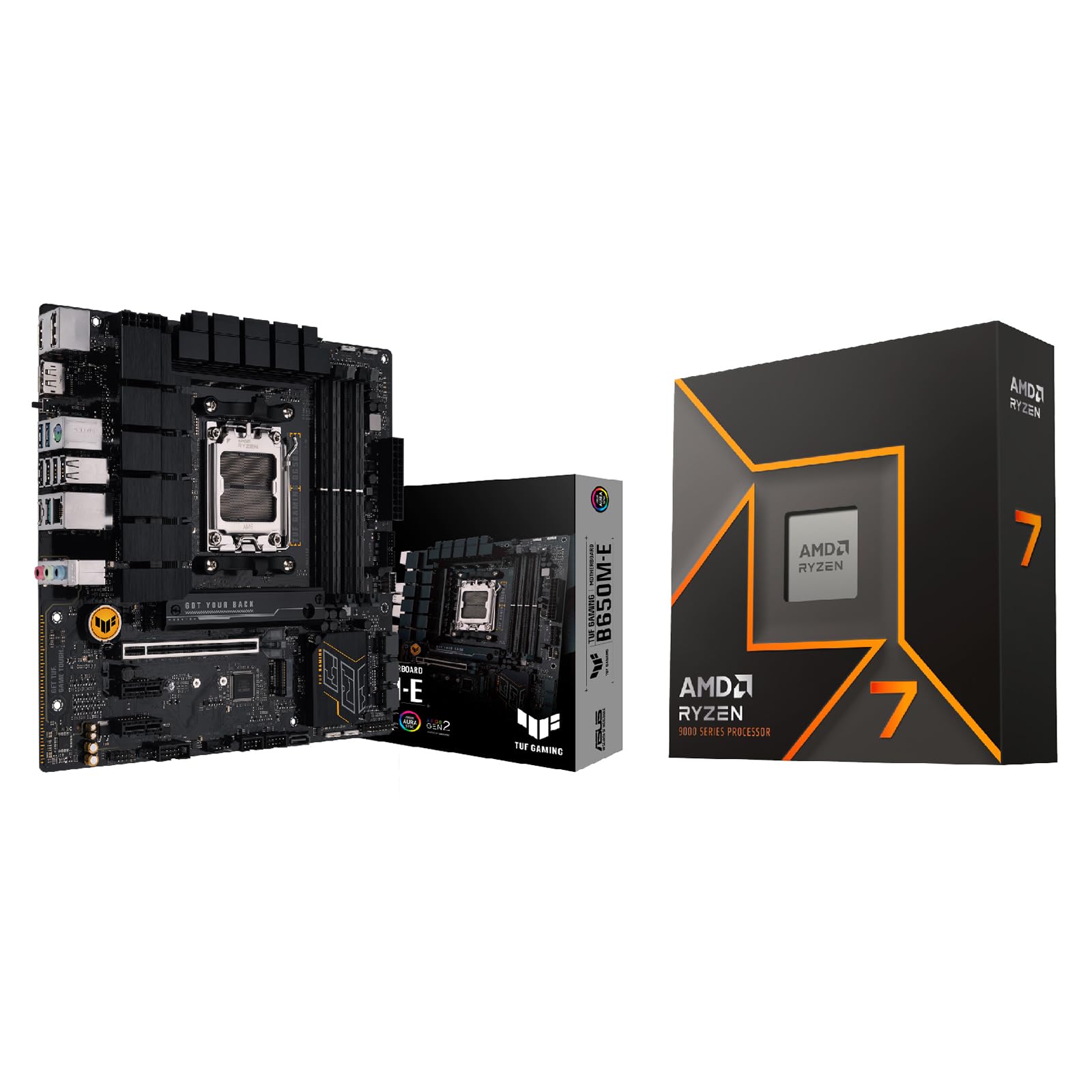 ASUS TUF GAMING AMD Ryzen 7000 series AM5 compatible mATX motherboard with B650 AMD Ryzen 7 9700X without cooler B650M-E + 100-100001404WOF чорний
ASUS TUF GAMING AMD Ryzen 7000 series AM5 compatible mATX motherboard with B650 AMD Ryzen 7 9700X without cooler B650M-E + 100-100001404WOF чорний