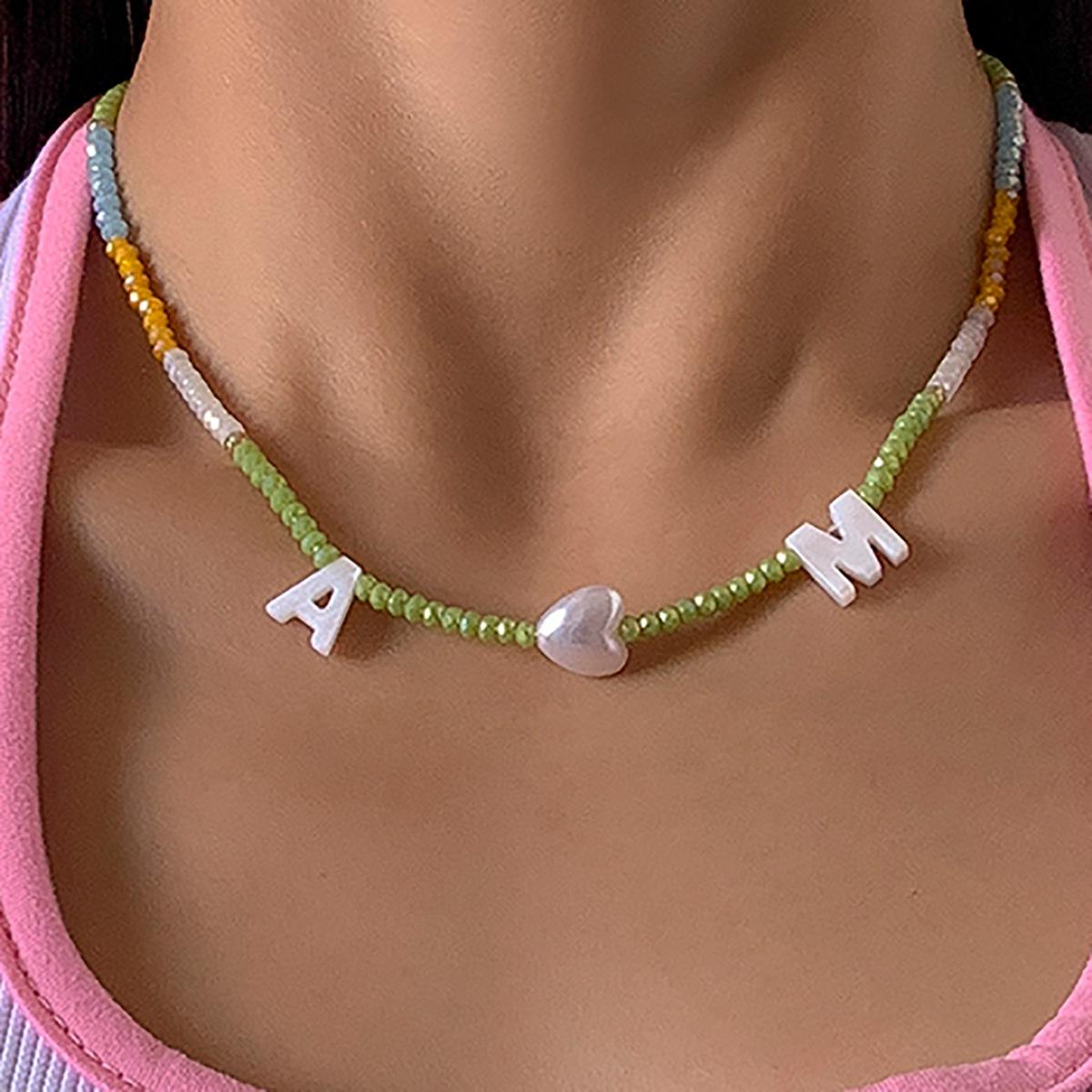 Accessories, creative shell letter imitation pearl beaded necklace, simple geometric round beads, sweet and cool item decoration
Accessories, creative shell letter imitation pearl beaded necklace, simple geometric round beads, sweet and cool item decoration