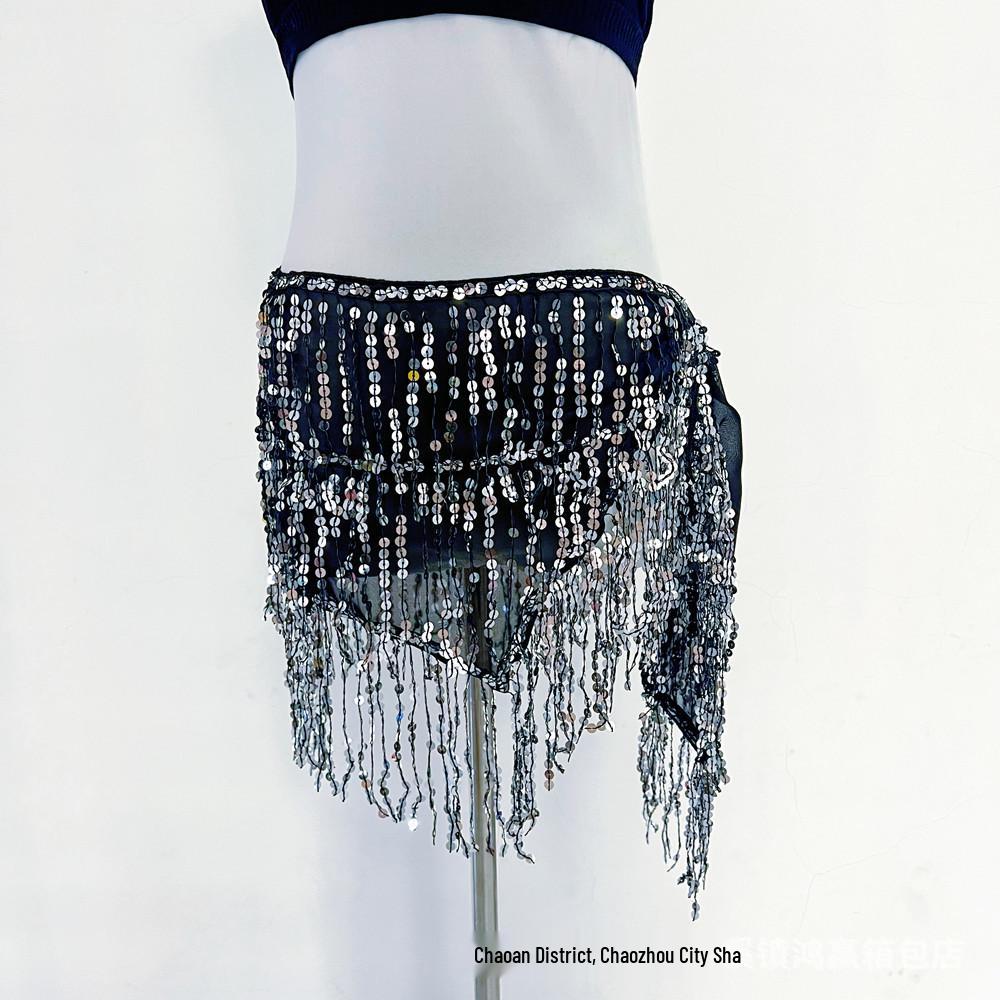 Sequined Belly Dance Tassel Hip Scarf Skirt with Waist Chain One Size
Sequined Belly Dance Tassel Hip Scarf Skirt with Waist Chain One Size