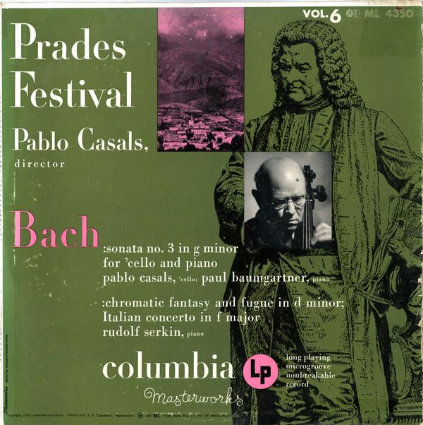 LP Record JOHANN SEBASTIAN BACH - PABLO CASAL - Sonata No. 3 In G Minor For Cello ML4350 Columbia Master 1950 US Classical Used
LP Record JOHANN SEBASTIAN BACH - PABLO CASAL - Sonata No. 3 In G Minor For Cello ML4350 Columbia Master 1950 US Classical Used