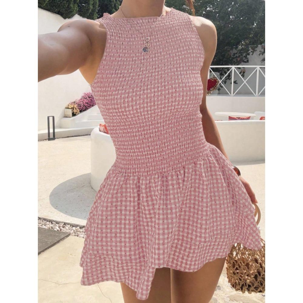 Новая весенне-летняя модная одежда с открытым плечом, лацканом и универсальным клетчатым платьем без рукавов с пышной юбкой XXL розовый
Новая весенне-летняя модная одежда с открытым плечом, лацканом и универсальным клетчатым платьем без рукавов с пышной юбкой XXL розовый