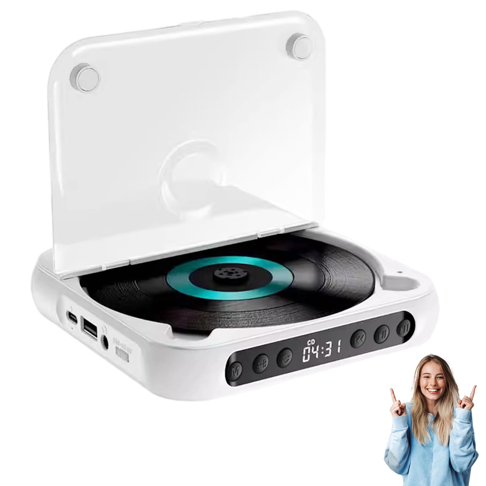 Portable Bluetooth CD player, new 2025 model, high-fidelity sound quality, supports wireless and wired playback, rechargeable compact CD player.
Portable Bluetooth CD player, new 2025 model, high-fidelity sound quality, supports wireless and wired playback, rechargeable compact CD player.