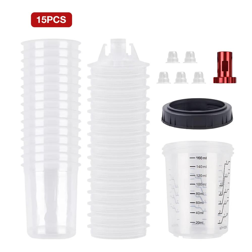 15/25Pcs Spray Gun Paint Mixing Cup H/O Quick Cup Spray Gun Tank 5.6oz/160ML Disposable Paint Cup with M14 Spray Gun Cup Adapter
15/25Pcs Spray Gun Paint Mixing Cup H/O Quick Cup Spray Gun Tank 5.6oz/160ML Disposable Paint Cup with M14 Spray Gun Cup Adapter