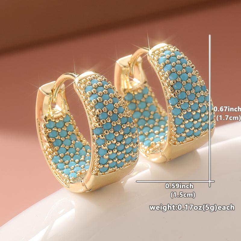 Fashion Gold Color Inlaid Imitation Turquoise Hoop Earrings for Women Elegant Anniversary Party Earrings Zircon золотой
Fashion Gold Color Inlaid Imitation Turquoise Hoop Earrings for Women Elegant Anniversary Party Earrings Zircon золотой