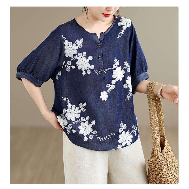 DIMANAF 2026 Plus Size Summer Women Blouse Shirts Tunic Oversize Loose Casual Fashion Lady Tops Tees Floral 2XL Темно-синій
DIMANAF 2026 Plus Size Summer Women Blouse Shirts Tunic Oversize Loose Casual Fashion Lady Tops Tees Floral 2XL Темно-синій