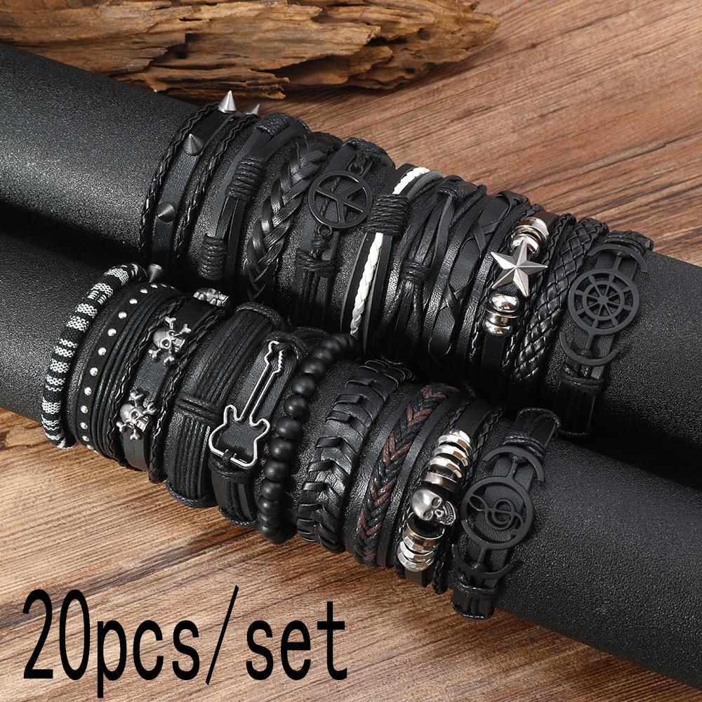 Amazon hot-selling punk style alloy skull woven jewelry factory direct sales men s bracelet combination set
Amazon hot-selling punk style alloy skull woven jewelry factory direct sales men s bracelet combination set