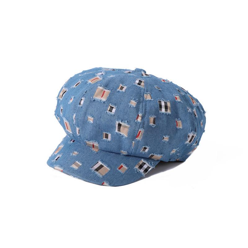 Eight-angle Hat Women Korean Version Denim Ripped Hole Spring Autumn Beret Breathable Versatile Summer Casual Sun Hat синій
Eight-angle Hat Women Korean Version Denim Ripped Hole Spring Autumn Beret Breathable Versatile Summer Casual Sun Hat синій