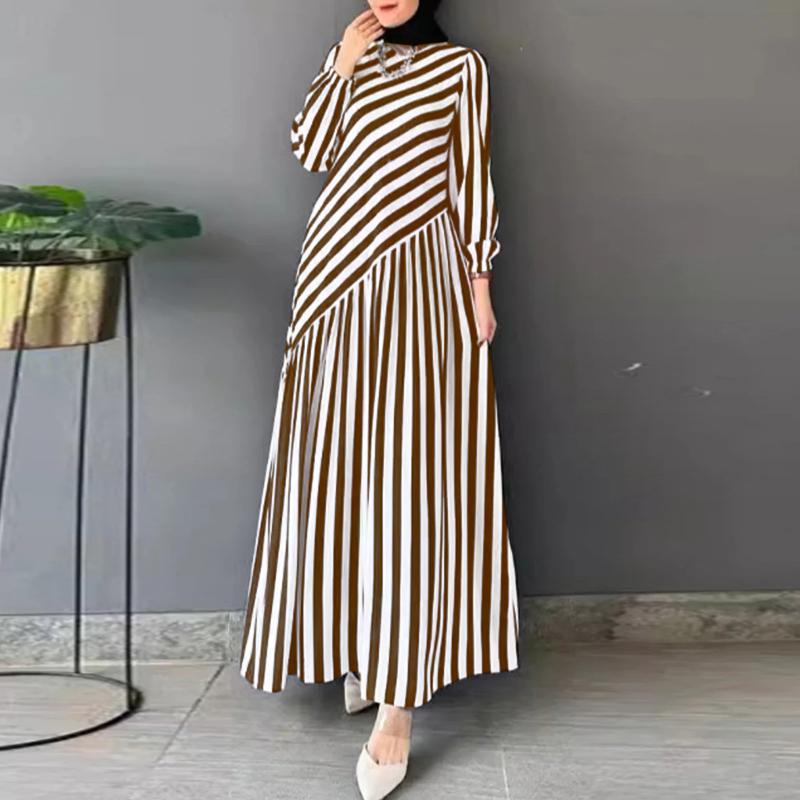 ZANZEA Женское повседневное платье с круглым вырезом, длинными рукавами, свободного кроя, в стиле ретро, с принтом в полоску XL коричневый
ZANZEA Женское повседневное платье с круглым вырезом, длинными рукавами, свободного кроя, в стиле ретро, с принтом в полоску XL коричневый