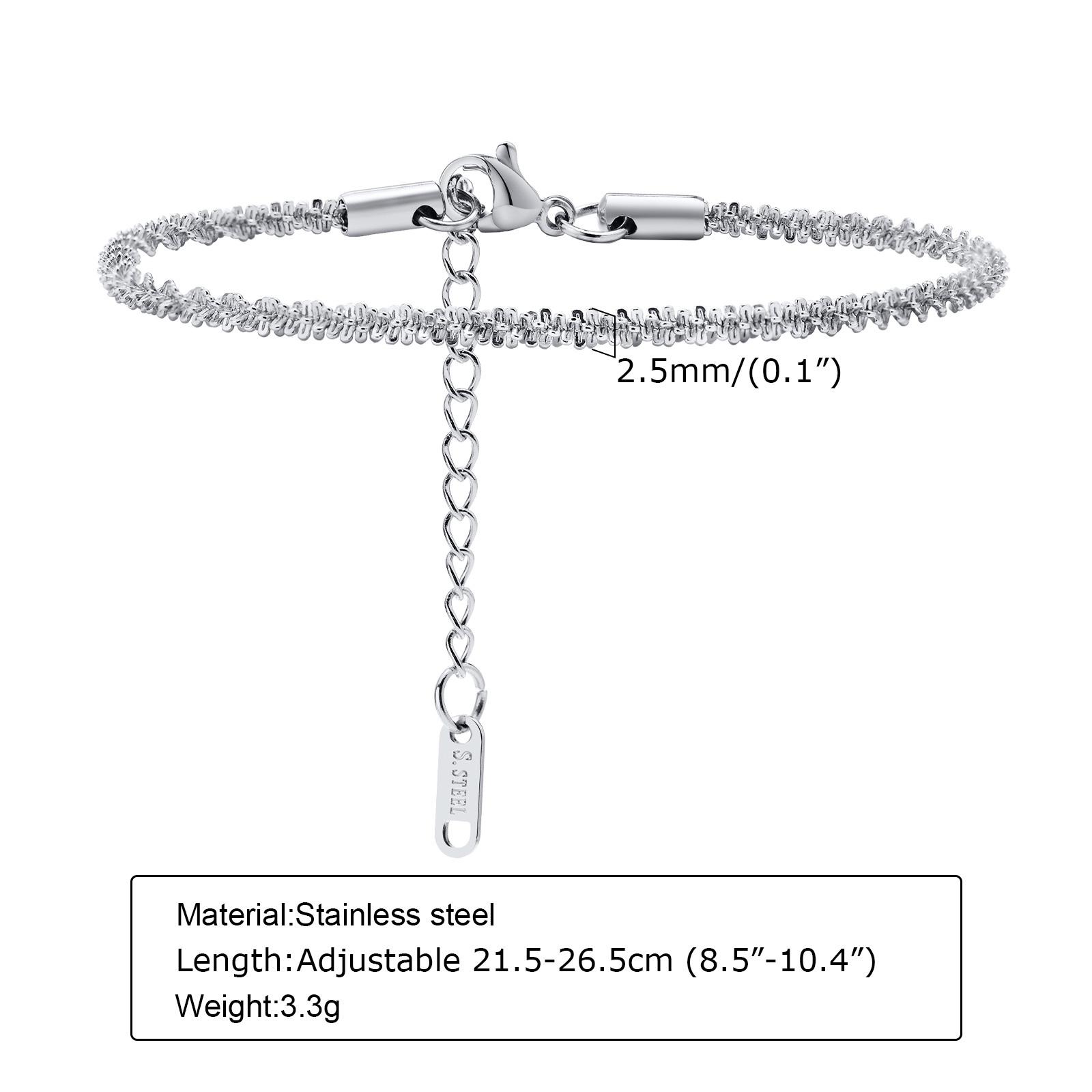Chic Gypsophila Chain Anklet for Women, New in Gold Color Stainless Steel Shiny Twisted Link Chain with Stamp Adjustable Anklets
Chic Gypsophila Chain Anklet for Women, New in Gold Color Stainless Steel Shiny Twisted Link Chain with Stamp Adjustable Anklets