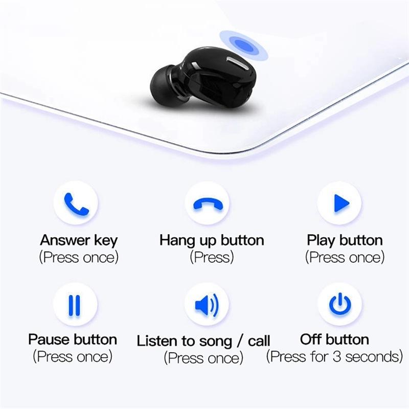 X9 Wireless In-ear Earbuds TWS Mini Sports Headphone Portable Bluetooth-compatible 5.0 Stereo Headset with Ear Caps Black
X9 Wireless In-ear Earbuds TWS Mini Sports Headphone Portable Bluetooth-compatible 5.0 Stereo Headset with Ear Caps Black