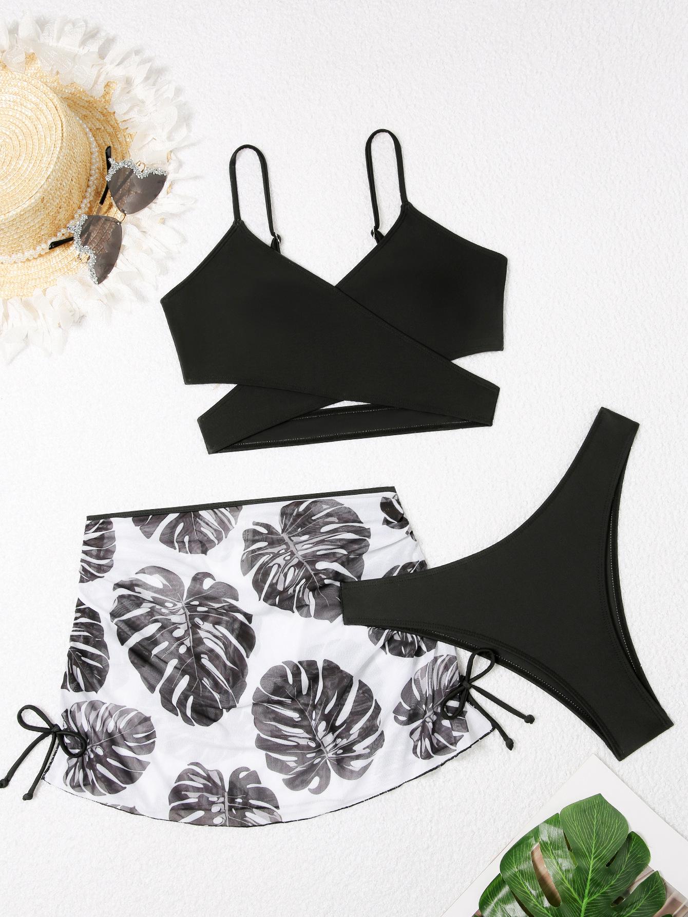 Сексуальный европейско-американский комплект бикини с открытой спиной 2025: Облегающая короткая юбка и купальник-тройка для женщин чёрный
Сексуальный европейско-американский комплект бикини с открытой спиной 2025: Облегающая короткая юбка и купальник-тройка для женщин чёрный