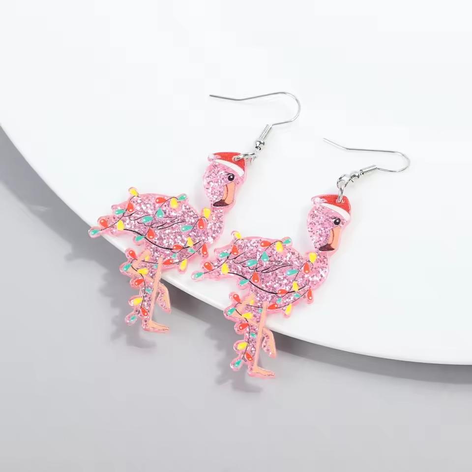Cute Pink Flamingo Acrylic Christmas Earrings for Women Funny Chicken Cat Dinosaur Dangle Earring Fashion Party Jewelry Gifts
Cute Pink Flamingo Acrylic Christmas Earrings for Women Funny Chicken Cat Dinosaur Dangle Earring Fashion Party Jewelry Gifts