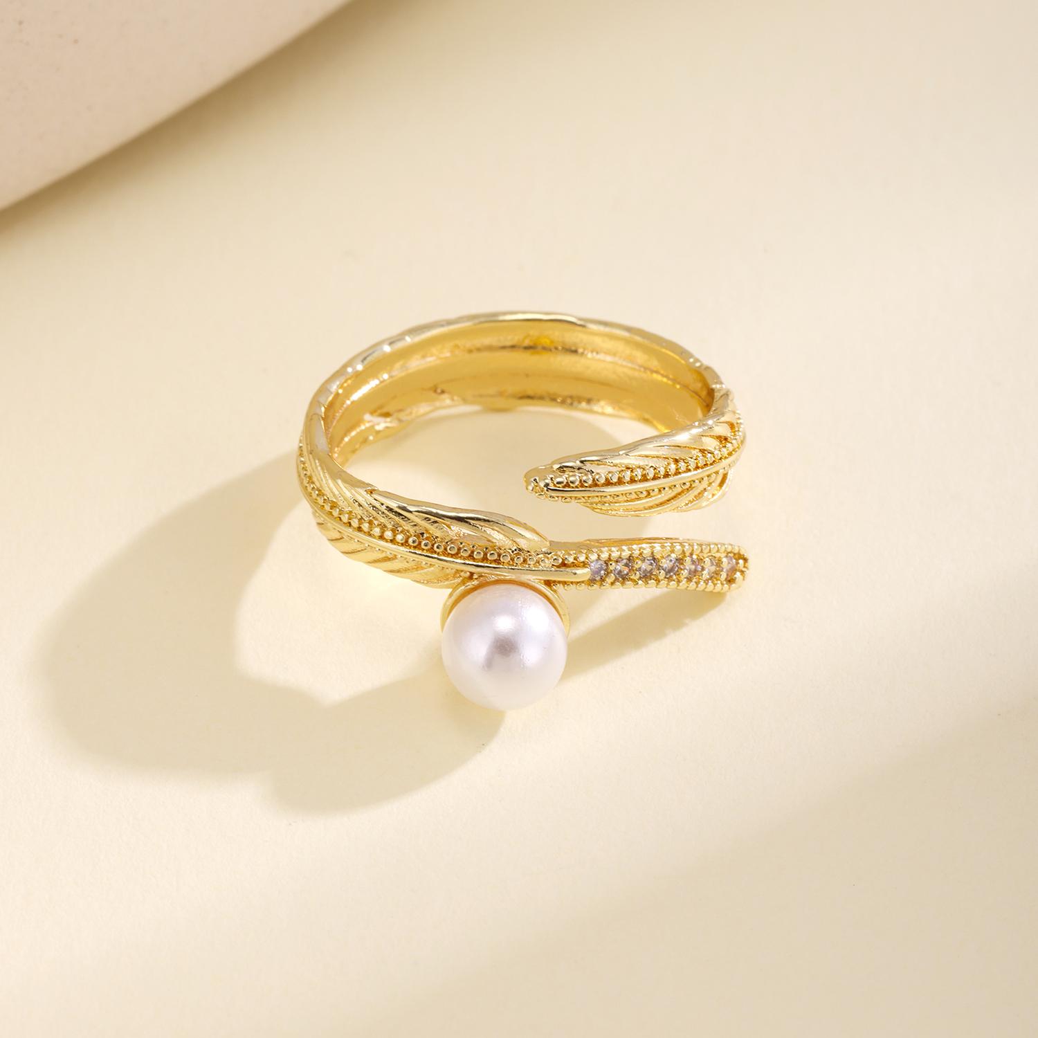 Nidin Fashion Feather Shape Pearl Open Ring For Women Vintage Adjustable Light Luxury Zircon Wedding Party Finger Jewelry Gifts resizable золотой
Nidin Fashion Feather Shape Pearl Open Ring For Women Vintage Adjustable Light Luxury Zircon Wedding Party Finger Jewelry Gifts resizable золотой