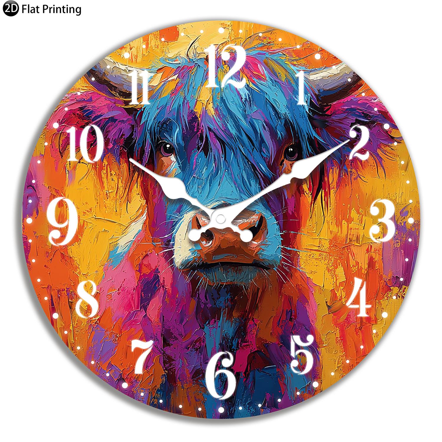 Wooden Silent Wall Clock Abstract colorful cow painting Quartz Analog Clock for Farmhouse Office Living Halloween New Year Gift (WHITE,10 inch) білий
Wooden Silent Wall Clock Abstract colorful cow painting Quartz Analog Clock for Farmhouse Office Living Halloween New Year Gift (WHITE,10 inch) білий