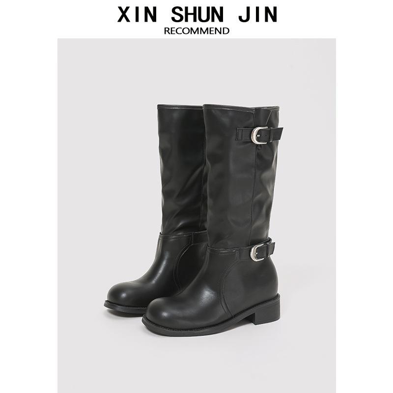 Sheepskin version~ Vintage western cowboy Martin boots children s belt buckle thick-soled high knight boots thick heel stacking boots 40 чёрный
Sheepskin version~ Vintage western cowboy Martin boots children s belt buckle thick-soled high knight boots thick heel stacking boots 40 чёрный