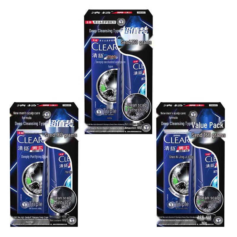 Clear Deep Cleanse Icy Cool Shampoo 3-Pack
Clear Deep Cleanse Icy Cool Shampoo 3-Pack