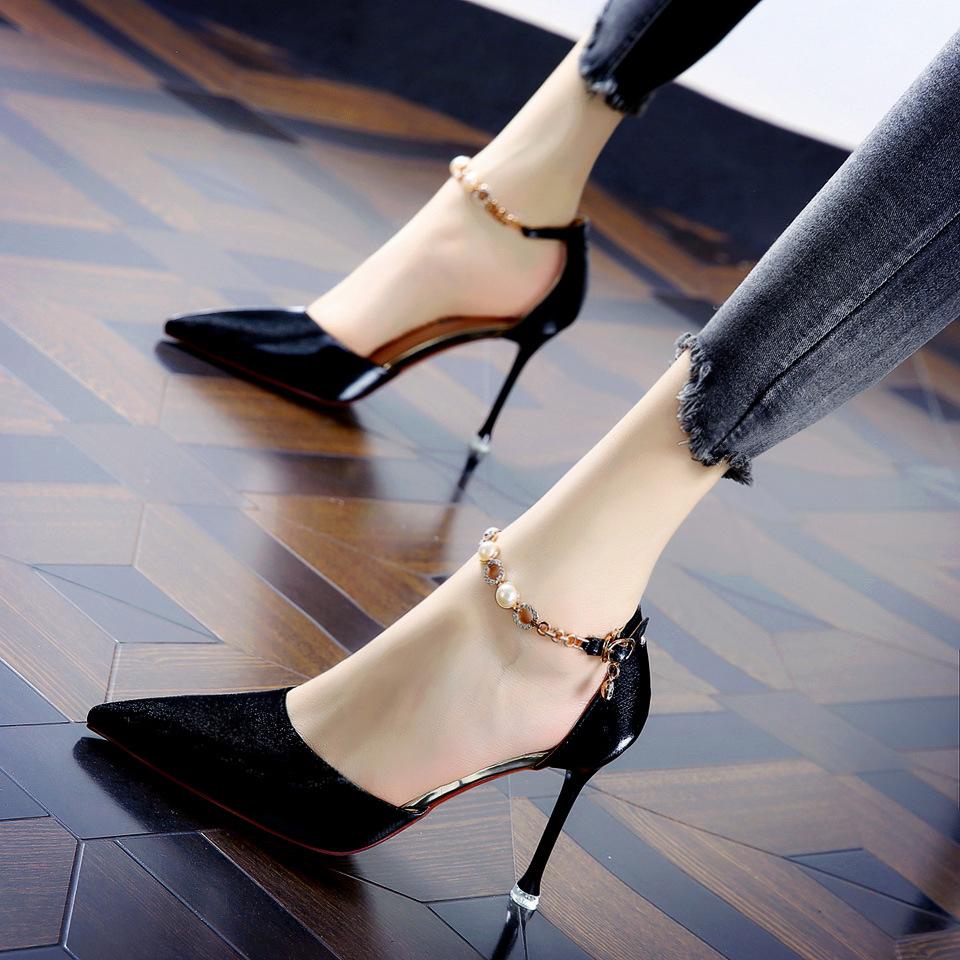 High heels women s one-word buckle strap stiletto spring 2025 new French temperament fairy style pointed hollow shoes 34
High heels women s one-word buckle strap stiletto spring 2025 new French temperament fairy style pointed hollow shoes 34