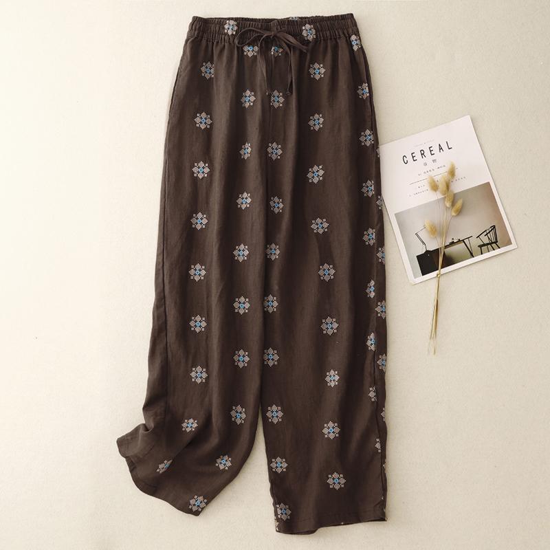 Women Cotton and Linen Printed Casual Pants Female Summer Korean Fashion Literary Temperament Drawstring High Waist Straight Pants XXL
Women Cotton and Linen Printed Casual Pants Female Summer Korean Fashion Literary Temperament Drawstring High Waist Straight Pants XXL