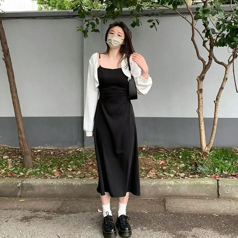 Black Suspender Dress with Temperament, Slim Black Skirt, Hepburn Style Summer Korean Style A-line Mid-length Skirt XL
Black Suspender Dress with Temperament, Slim Black Skirt, Hepburn Style Summer Korean Style A-line Mid-length Skirt XL