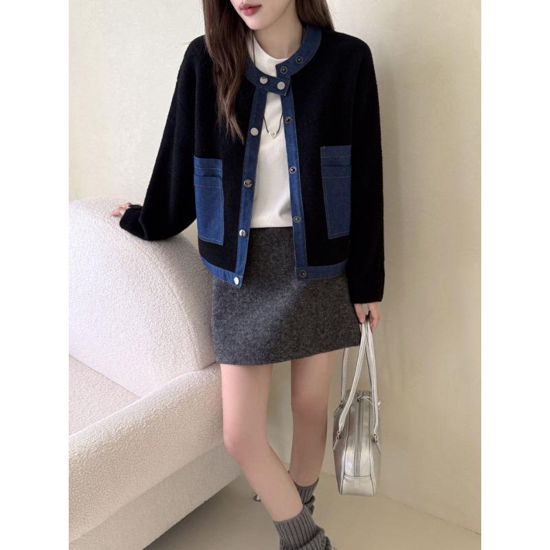 Короткий вязаный кардиган из денима в стиле пэчворк, двухсторонний, новый осенне-зимний, свободного дизайна, свитер-куртка женский one size fits all чёрный
Короткий вязаный кардиган из денима в стиле пэчворк, двухсторонний, новый осенне-зимний, свободного дизайна, свитер-куртка женский one size fits all чёрный