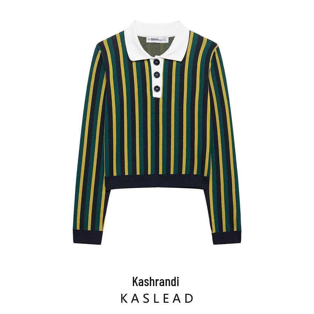 Spring 2025 Women s Striped Knit Sweater - European & American Style, Turn-Down Collar, Long Sleeve, Casual L
Spring 2025 Women s Striped Knit Sweater - European & American Style, Turn-Down Collar, Long Sleeve, Casual L