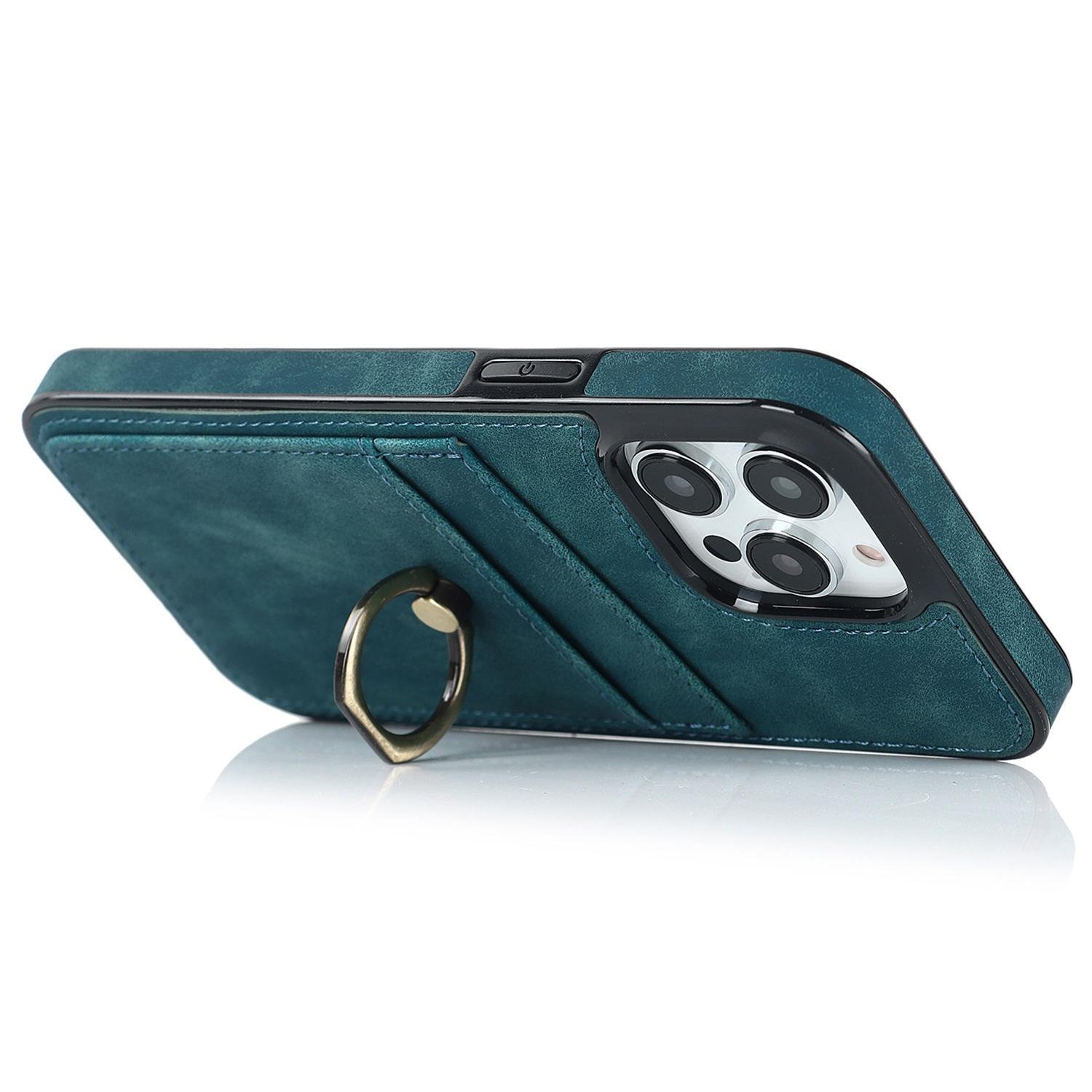 For iPhone 14 Pro 6.1 inch Retro Leather Coated TPU Phone Case Finger Ring Kickstand Design Card Slots Shockproof Cover Green
For iPhone 14 Pro 6.1 inch Retro Leather Coated TPU Phone Case Finger Ring Kickstand Design Card Slots Shockproof Cover Green