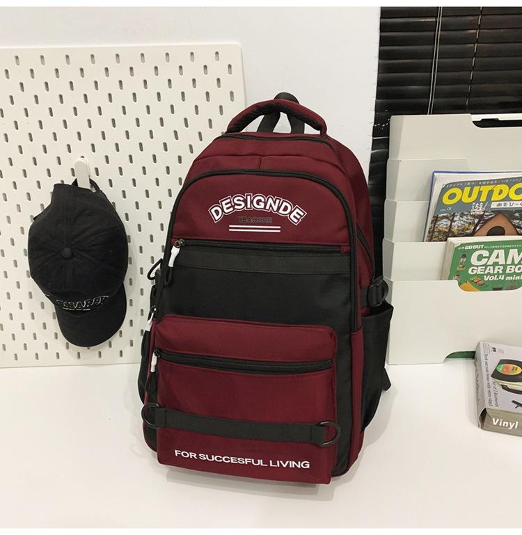 New Trend Backpack Contrast Color Fashion Backpack Travel and Leisure Large Capacity Middle School Student School Bag Fashion червоний
New Trend Backpack Contrast Color Fashion Backpack Travel and Leisure Large Capacity Middle School Student School Bag Fashion червоний