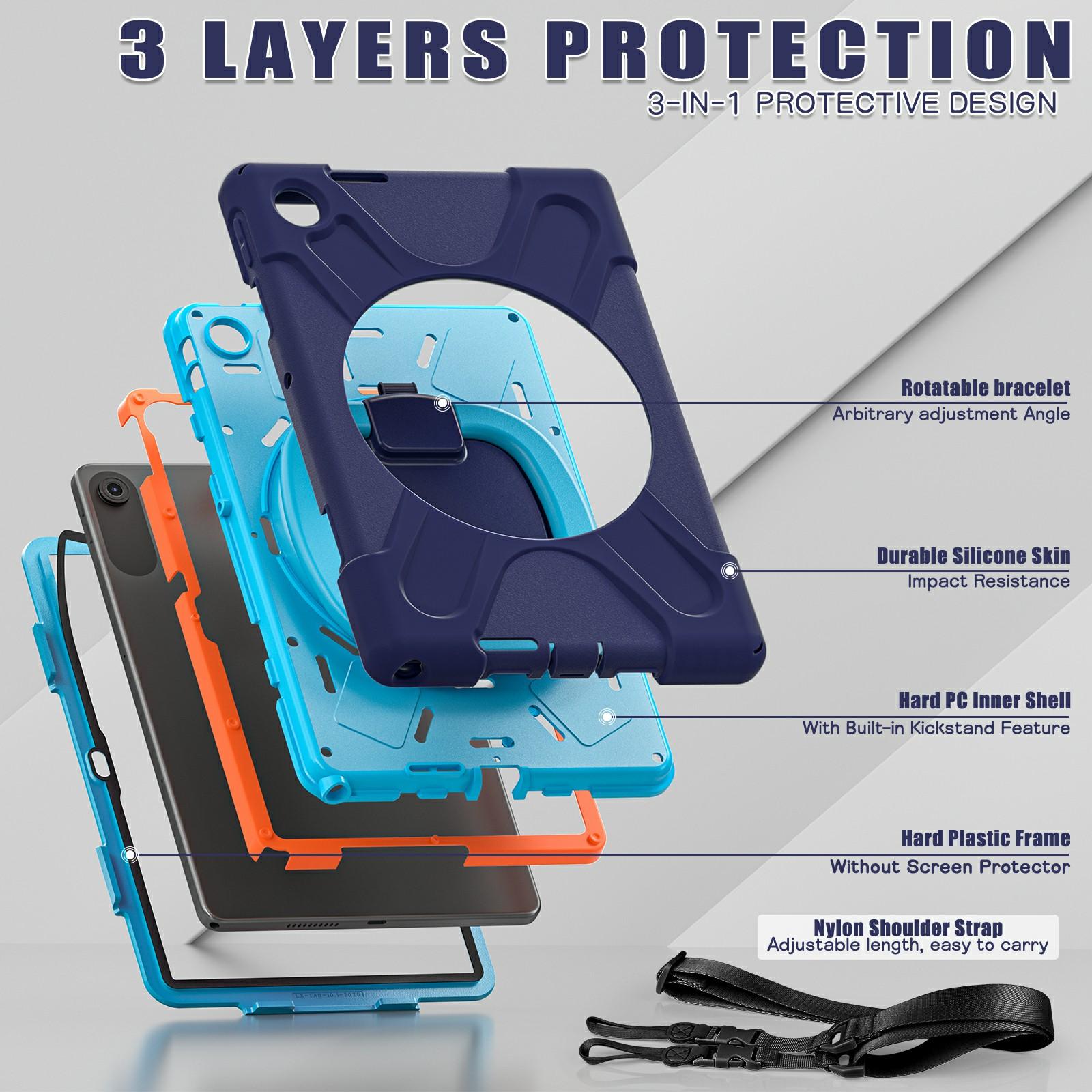 For Lenovo Tab 10.1 (2025) TB311XU/Zhaoyang K10C Case TPU+PC+Silicone Tablet Cover Swivel Kickstand Handle Grip Black
For Lenovo Tab 10.1 (2025) TB311XU/Zhaoyang K10C Case TPU+PC+Silicone Tablet Cover Swivel Kickstand Handle Grip Black