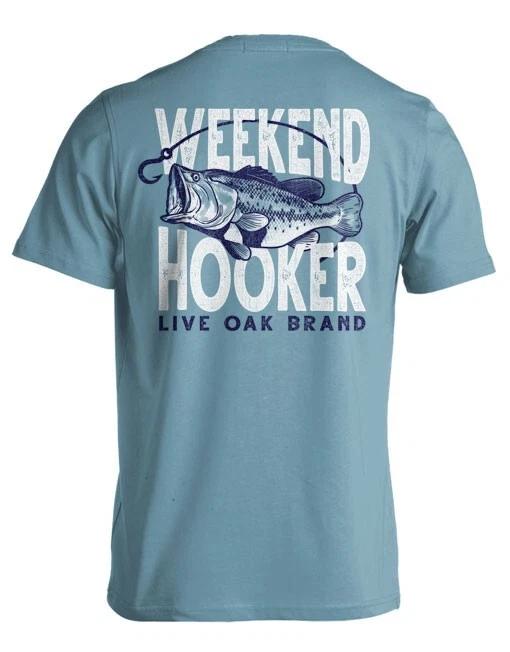 Live Oak Brand Weekend Hooker Bass Fishing T-Shirt, Blue, Graphic Print, Size M 4XL
Live Oak Brand Weekend Hooker Bass Fishing T-Shirt, Blue, Graphic Print, Size M 4XL