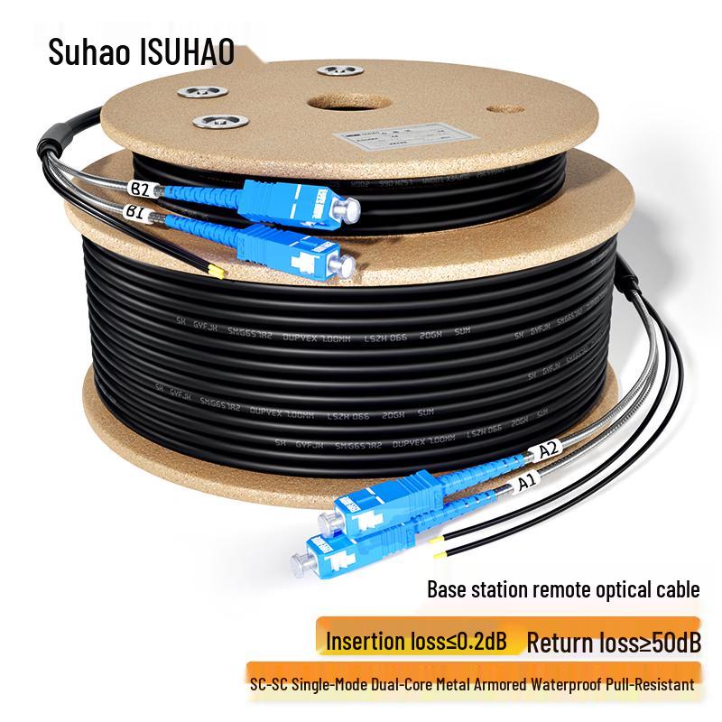 Outdoor Armored Single-Mode Dual-Core SC-SC Fiber Optic Cable
Outdoor Armored Single-Mode Dual-Core SC-SC Fiber Optic Cable