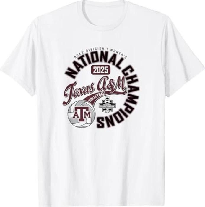 Texas A&M Aggies National Champs 2025 Volleyball White T-Shirt S
Texas A&M Aggies National Champs 2025 Volleyball White T-Shirt S