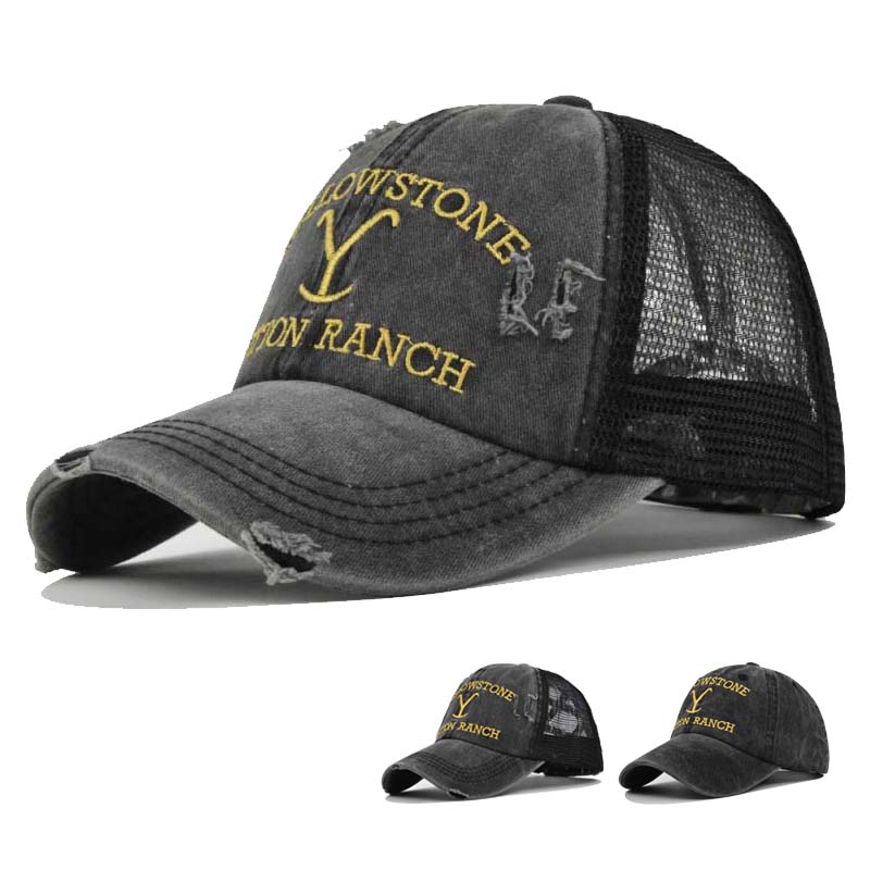 Summer Yellowstone Dutton Ranch Hat Cross Ponytail Baseball Cap Distressed Outdoor Embroidery Sunscreen Hat Solid Color Cap 54-60CM
Summer Yellowstone Dutton Ranch Hat Cross Ponytail Baseball Cap Distressed Outdoor Embroidery Sunscreen Hat Solid Color Cap 54-60CM