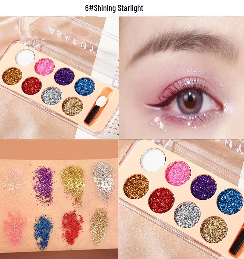 Палетка теней для век Ashareya Glitter Sequins Shimmer, 8 цветов
Палетка теней для век Ashareya Glitter Sequins Shimmer, 8 цветов