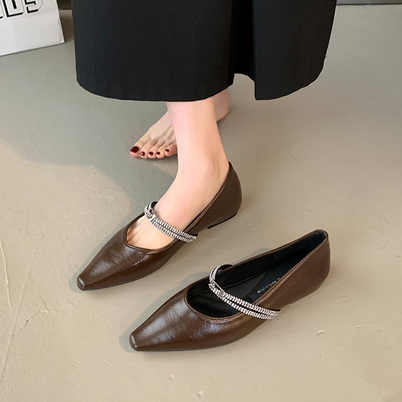 Туфли-лодочки на плоской подошве с острым носком и неглубоким вырезом, украшенные стразами, женские, весна 2025, новые, на низком каблуке, Мэри Джейн, туфли 39 темно-коричневого
Туфли-лодочки на плоской подошве с острым носком и неглубоким вырезом, украшенные стразами, женские, весна 2025, новые, на низком каблуке, Мэри Джейн, туфли 39 темно-коричневого