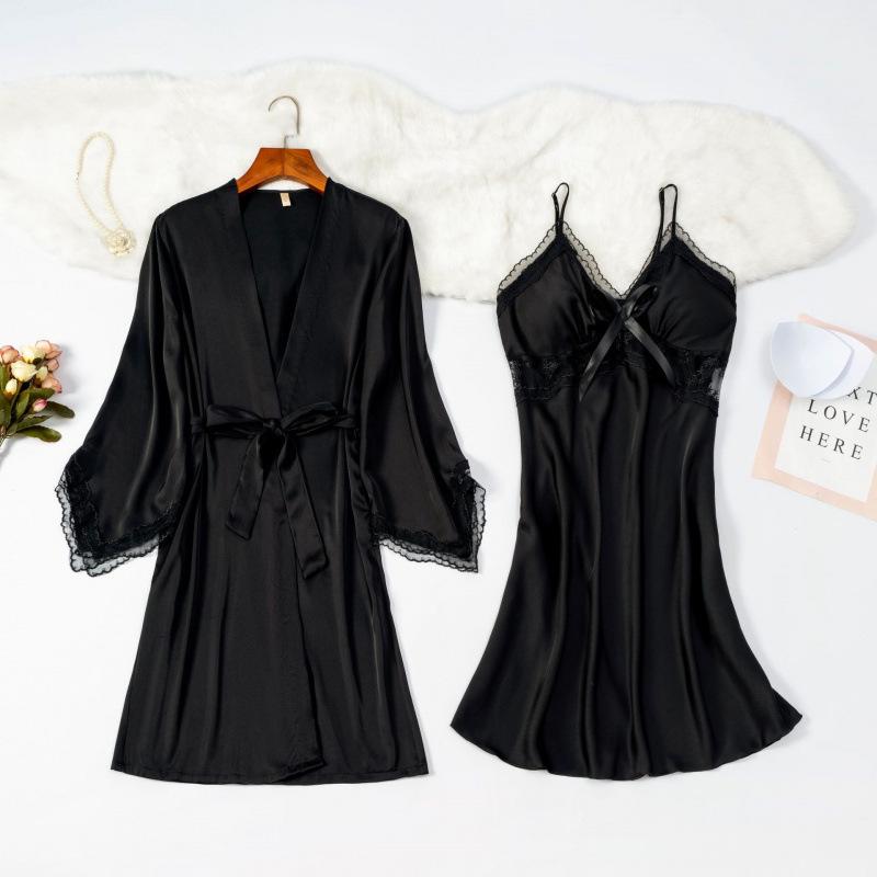 2025 Женский летний атласный пижамный комплект с нагрудными вкладышами - Сексуальная, высококачественная ночная сорочка-майка для дома Double Extra Large чёрный
2025 Женский летний атласный пижамный комплект с нагрудными вкладышами - Сексуальная, высококачественная ночная сорочка-майка для дома Double Extra Large чёрный