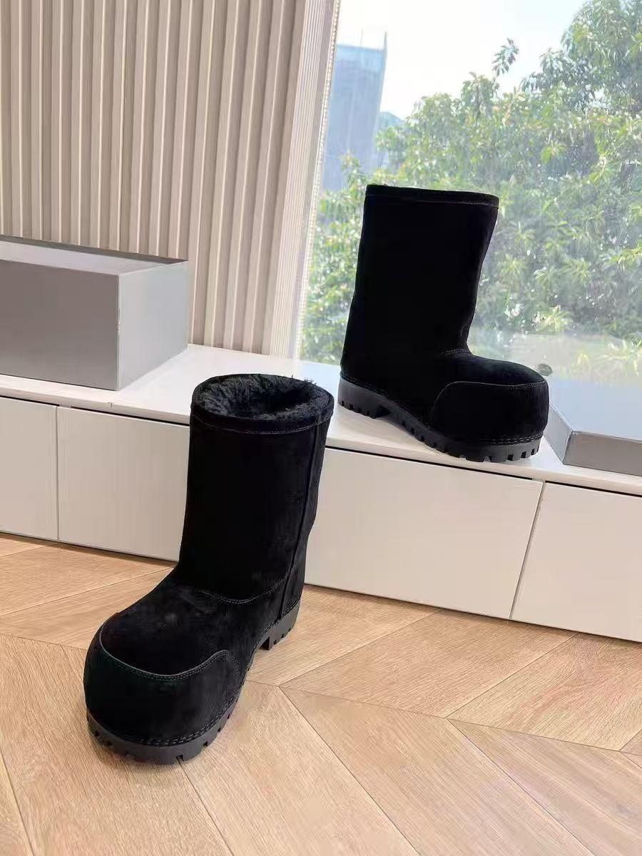 Модные стильные полусапоги на толстой подошве, женские повседневные зимние сапоги с круглым носком и увеличением роста, удобные сапоги на платформе для вечеринок, обувь большого размера 42