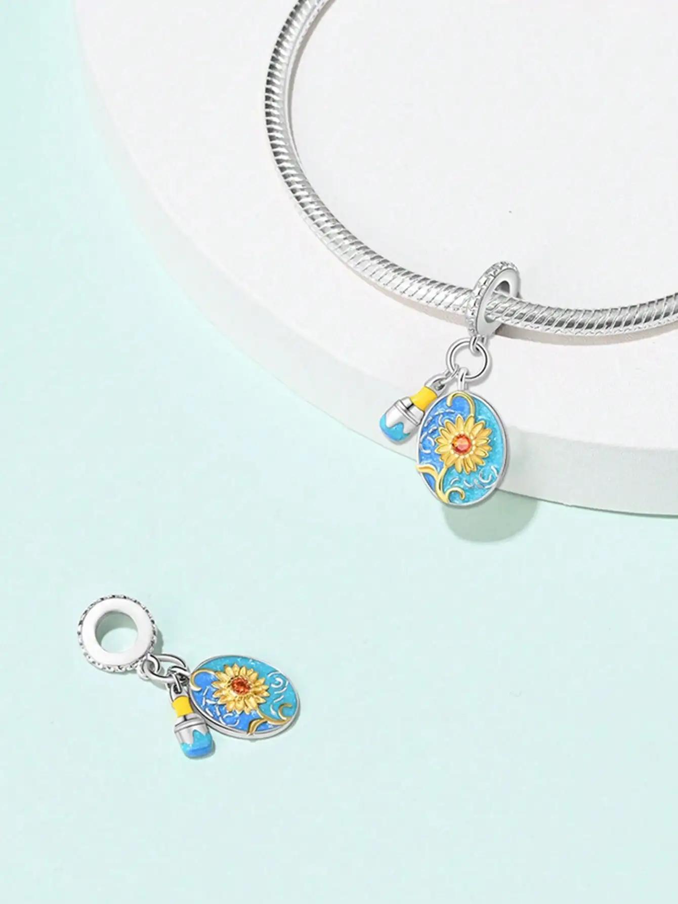 Copper Metal Plated Authentic Original Charm Bead Components Van Gogh Sunflowers and Palm Tree Bead Components Compatible With Bracelet High Quality
Copper Metal Plated Authentic Original Charm Bead Components Van Gogh Sunflowers and Palm Tree Bead Components Compatible With Bracelet High Quality