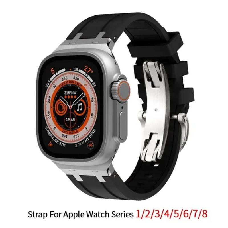 Роскошный резиновый ремешок для Apple Watch Series 9, 8, 7, 45 мм, 41 мм, ультра 49 мм, силиконовый спортивный браслет для IWatch 6, 5, 44 мм, 40 мм, 42 мм 38mm 40mm 41mm
Роскошный резиновый ремешок для Apple Watch Series 9, 8, 7, 45 мм, 41 мм, ультра 49 мм, силиконовый спортивный браслет для IWatch 6, 5, 44 мм, 40 мм, 42 мм 38mm 40mm 41mm