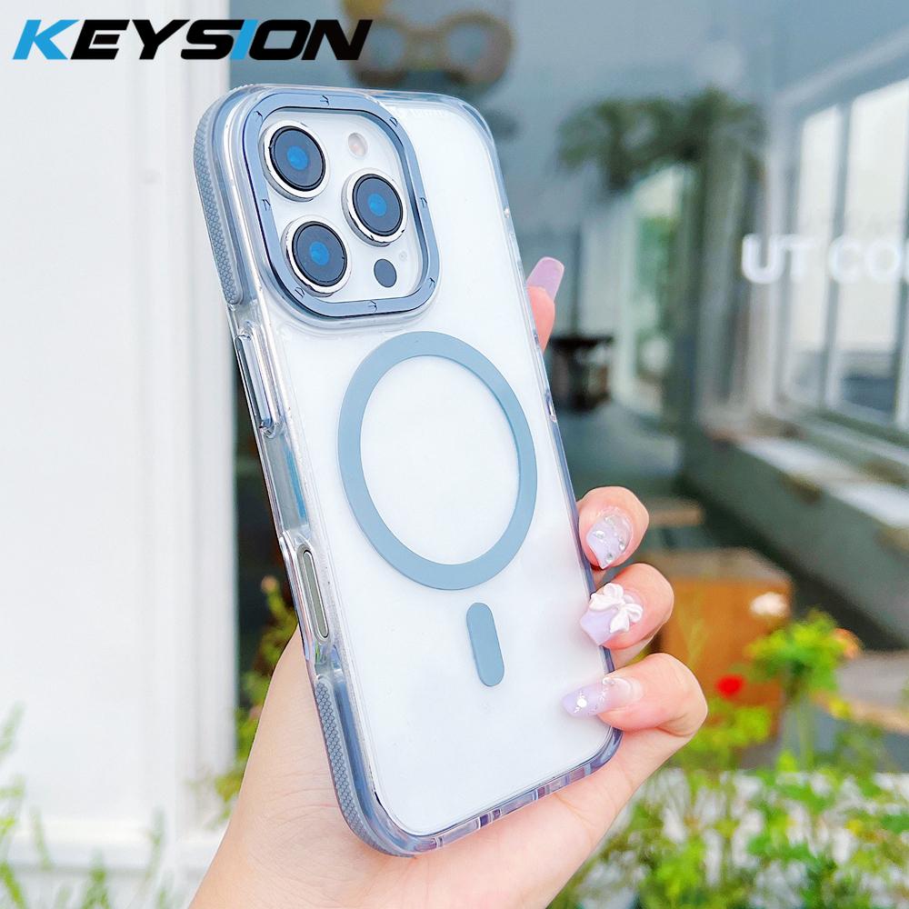 KEYSION Transparent Magnetic Case for MagSafe for iPhone 16 Pro Max Wireless Charging Shockproof Phone Cover for iPhone 16 Plus for iPhone 16 Pro Max сірий
KEYSION Transparent Magnetic Case for MagSafe for iPhone 16 Pro Max Wireless Charging Shockproof Phone Cover for iPhone 16 Plus for iPhone 16 Pro Max сірий