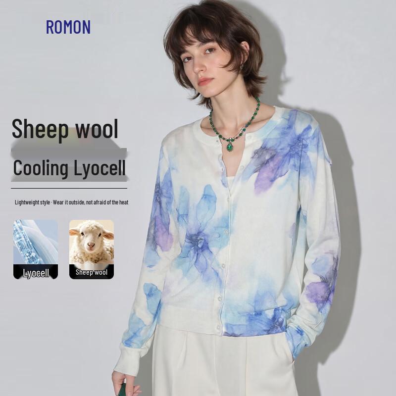 Romon Women s Merino Wool Lyocell Cool Knit Cardigan M
Romon Women s Merino Wool Lyocell Cool Knit Cardigan M