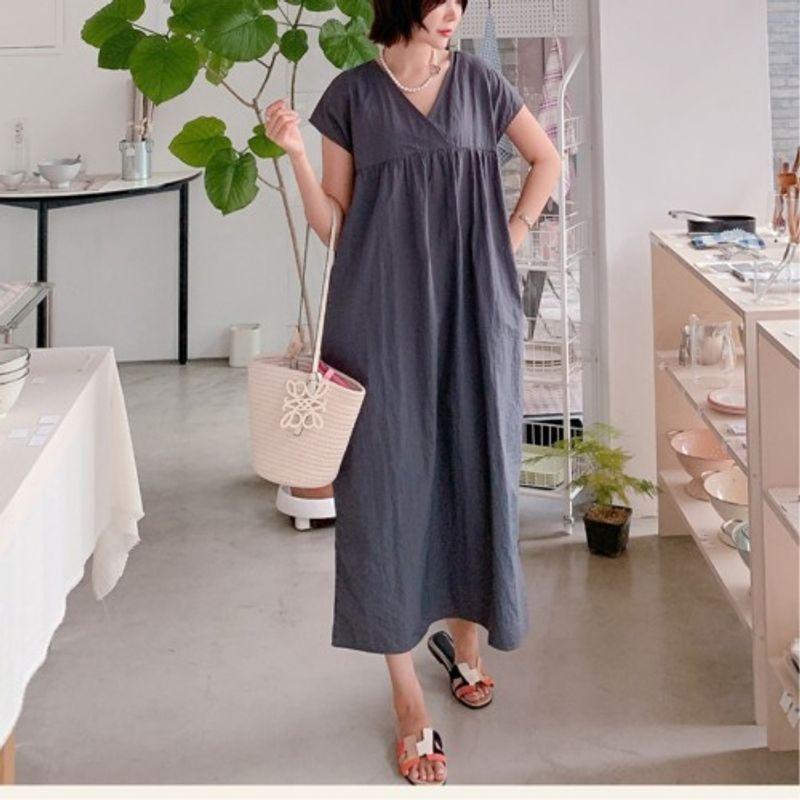 K-style Plus Size Women s Clothing Chubby Girl Dark Gray V Neck Loose and Simple Shoulder Sleeve Pocket Mid Length Long Length Dress L-4XL Dark gray(Figure) 3XL(Large size)
K-style Plus Size Women s Clothing Chubby Girl Dark Gray V Neck Loose and Simple Shoulder Sleeve Pocket Mid Length Long Length Dress L-4XL Dark gray(Figure) 3XL(Large size)