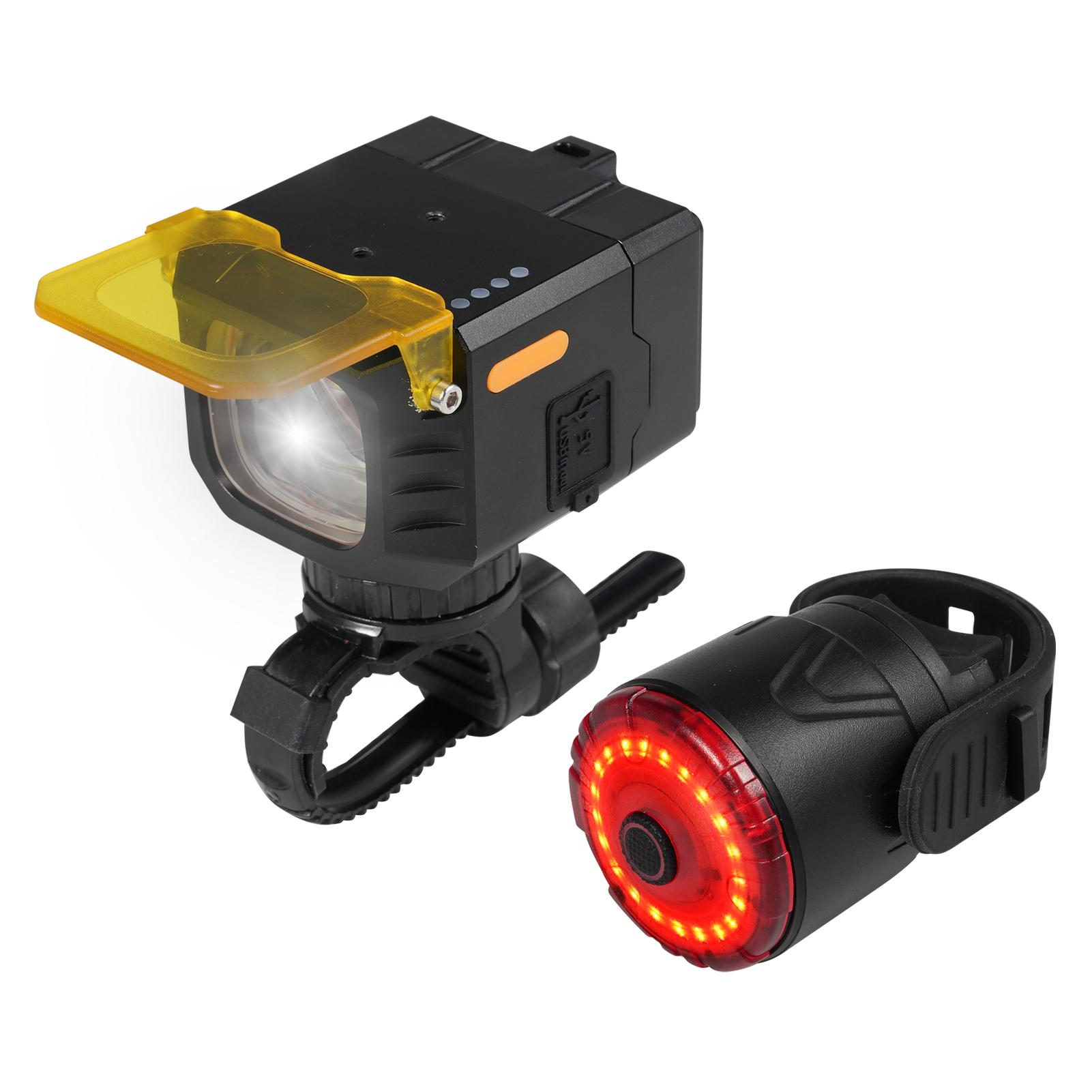 Rechargeable Bike Light Set Bike Headlight-Taillight Combinations Bicycle Front Headlight and Back Taillight for Waterproof
Rechargeable Bike Light Set Bike Headlight-Taillight Combinations Bicycle Front Headlight and Back Taillight for Waterproof