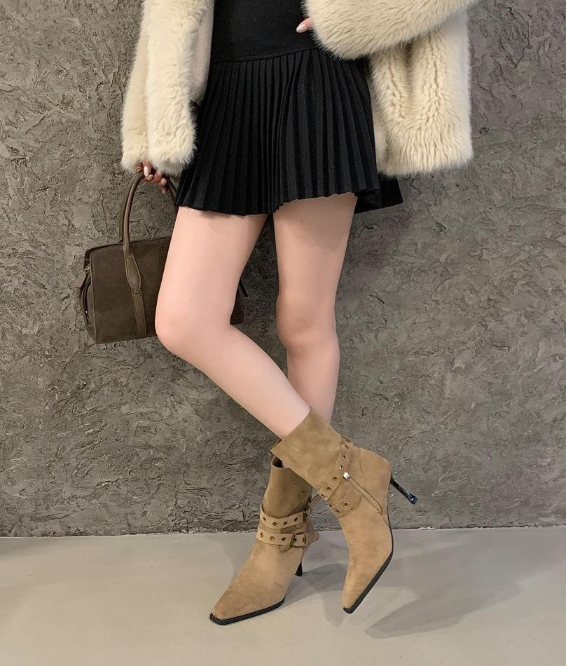 2025 spring and autumn pointed thick heel rivet belt buckle two wear fashion boots retro suede fashion cowboy Martin boots 39 хакі
2025 spring and autumn pointed thick heel rivet belt buckle two wear fashion boots retro suede fashion cowboy Martin boots 39 хакі