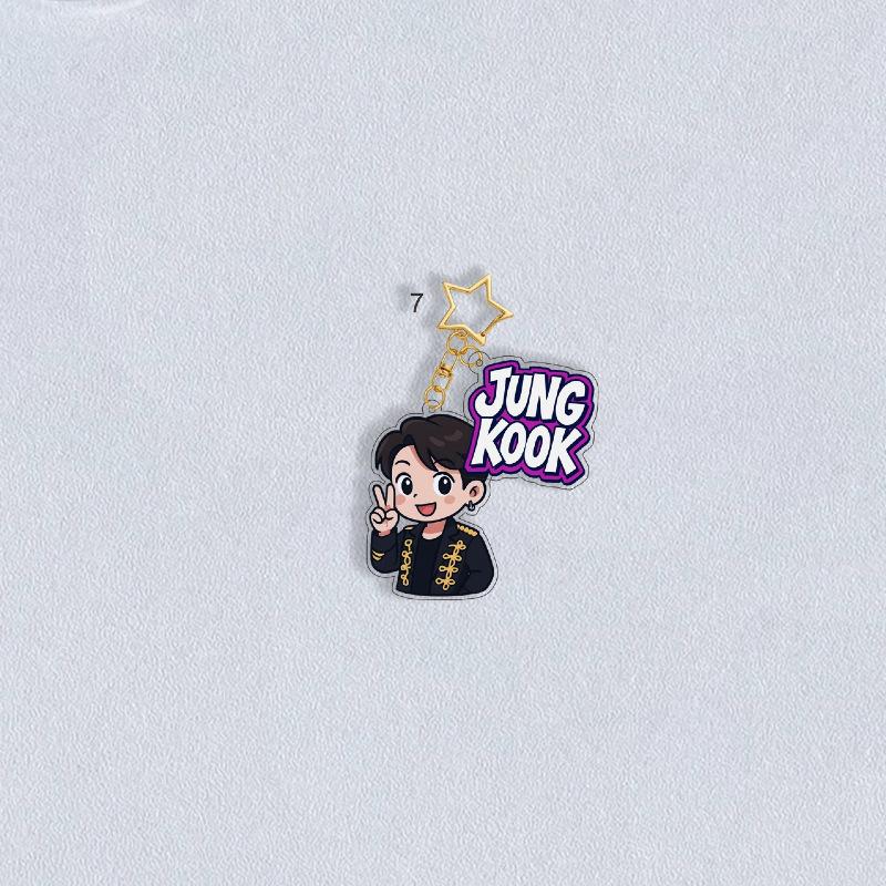 BTS Uniform Cartoon Keychain with Colorful Name Tag & Star Charm, Bangtan Boys Cartoon Figure Keyring, Kpop Idol Bag Pendant for ARMY Fans JUNGKOOK
BTS Uniform Cartoon Keychain with Colorful Name Tag & Star Charm, Bangtan Boys Cartoon Figure Keyring, Kpop Idol Bag Pendant for ARMY Fans JUNGKOOK