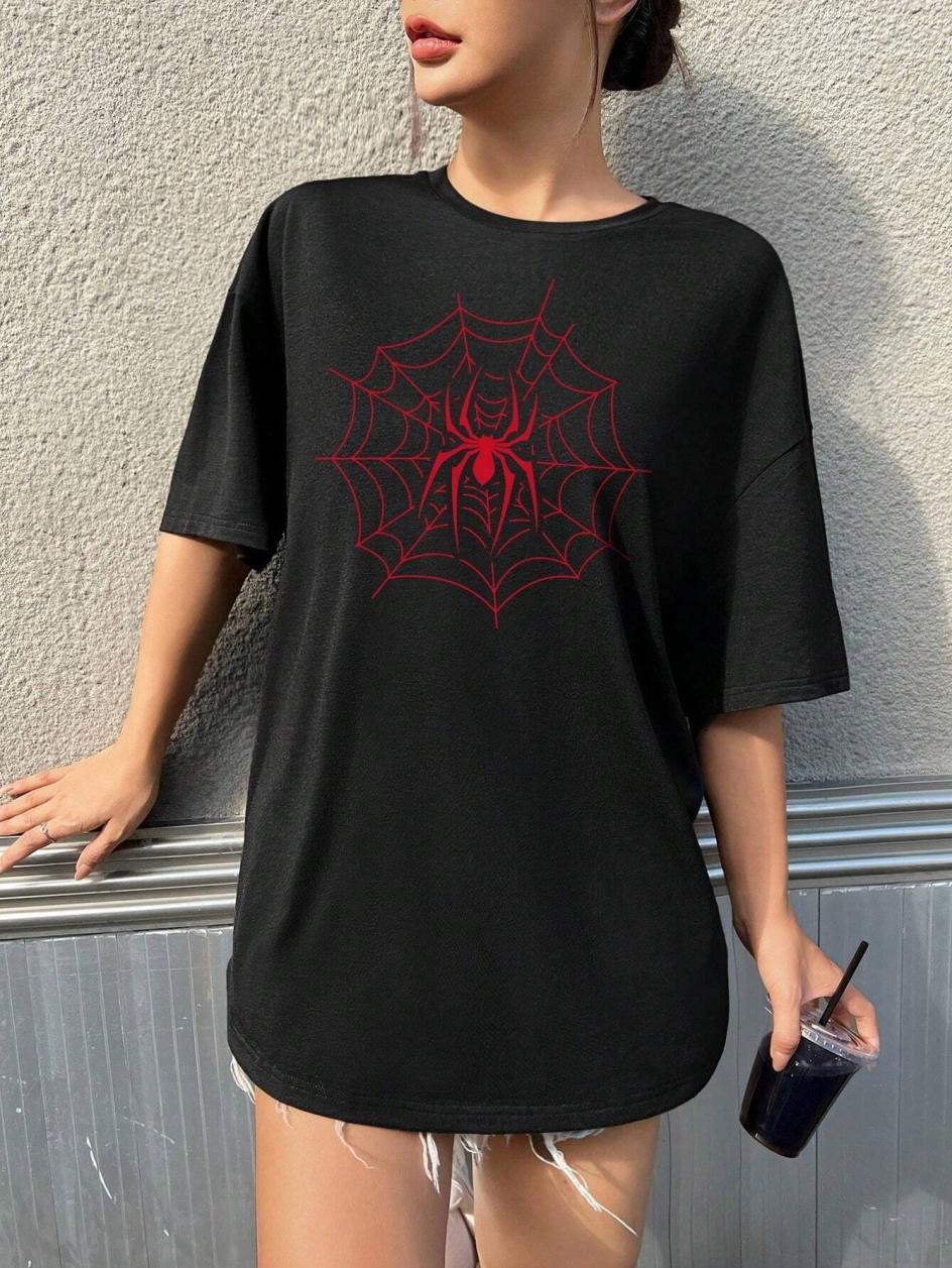 Simple Red Spider Printing Womens Cotton TShirts Casual Oneck Loose Tee Tops Street Fashion Short Sleeve Breathable Clothes S
Simple Red Spider Printing Womens Cotton TShirts Casual Oneck Loose Tee Tops Street Fashion Short Sleeve Breathable Clothes S
