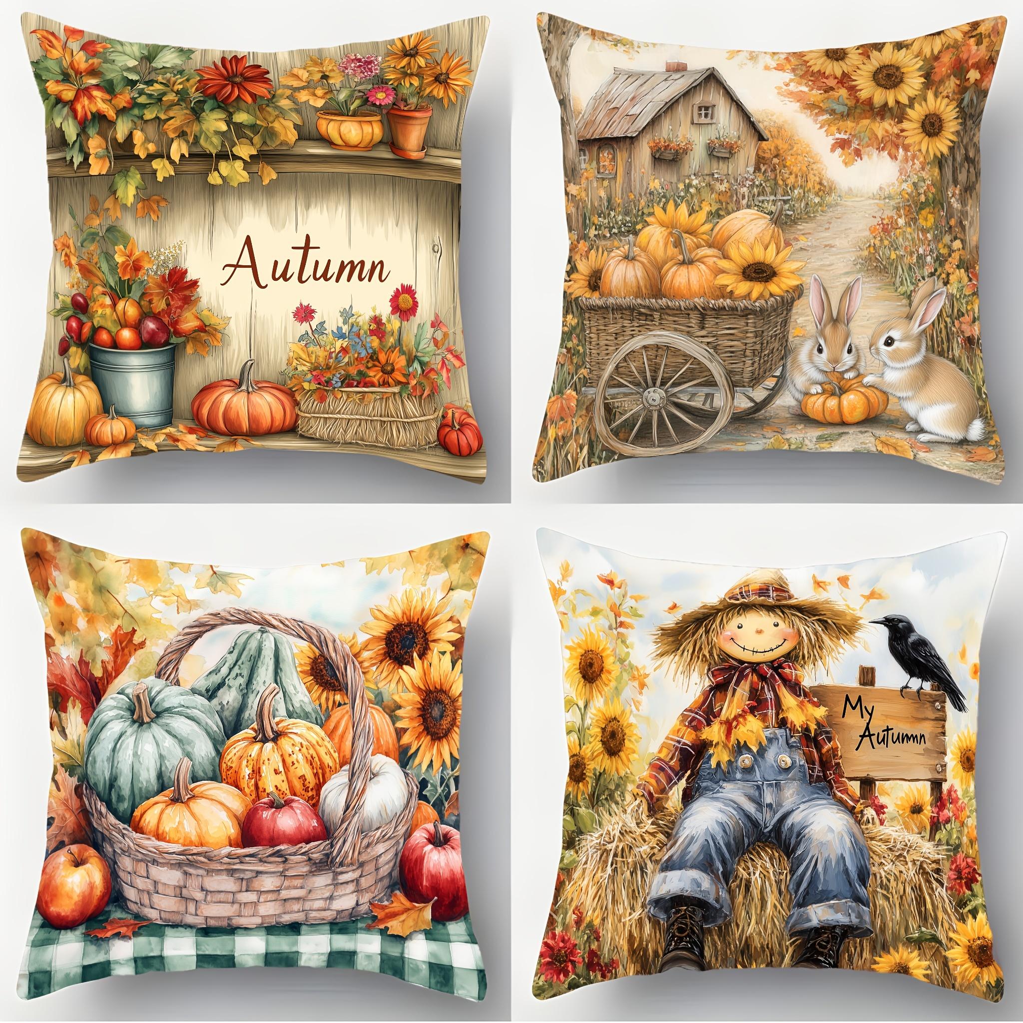 4pcs Autumn Pillow Covers 45x45cm Harvest Scarecrow Pumpkin Sunflower Farmhouse Design for Sofa Bed Decor Zipper Closure 35x35cm 4pcs
4pcs Autumn Pillow Covers 45x45cm Harvest Scarecrow Pumpkin Sunflower Farmhouse Design for Sofa Bed Decor Zipper Closure 35x35cm 4pcs